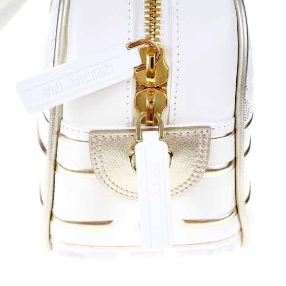 Dior Vibe Zip Bowling Bag - White with Gold Details NEW - Picture 5 of 11
